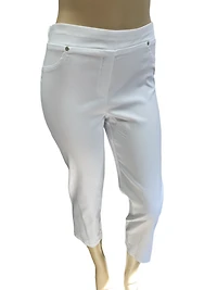 Capri pants with fake studded pockets