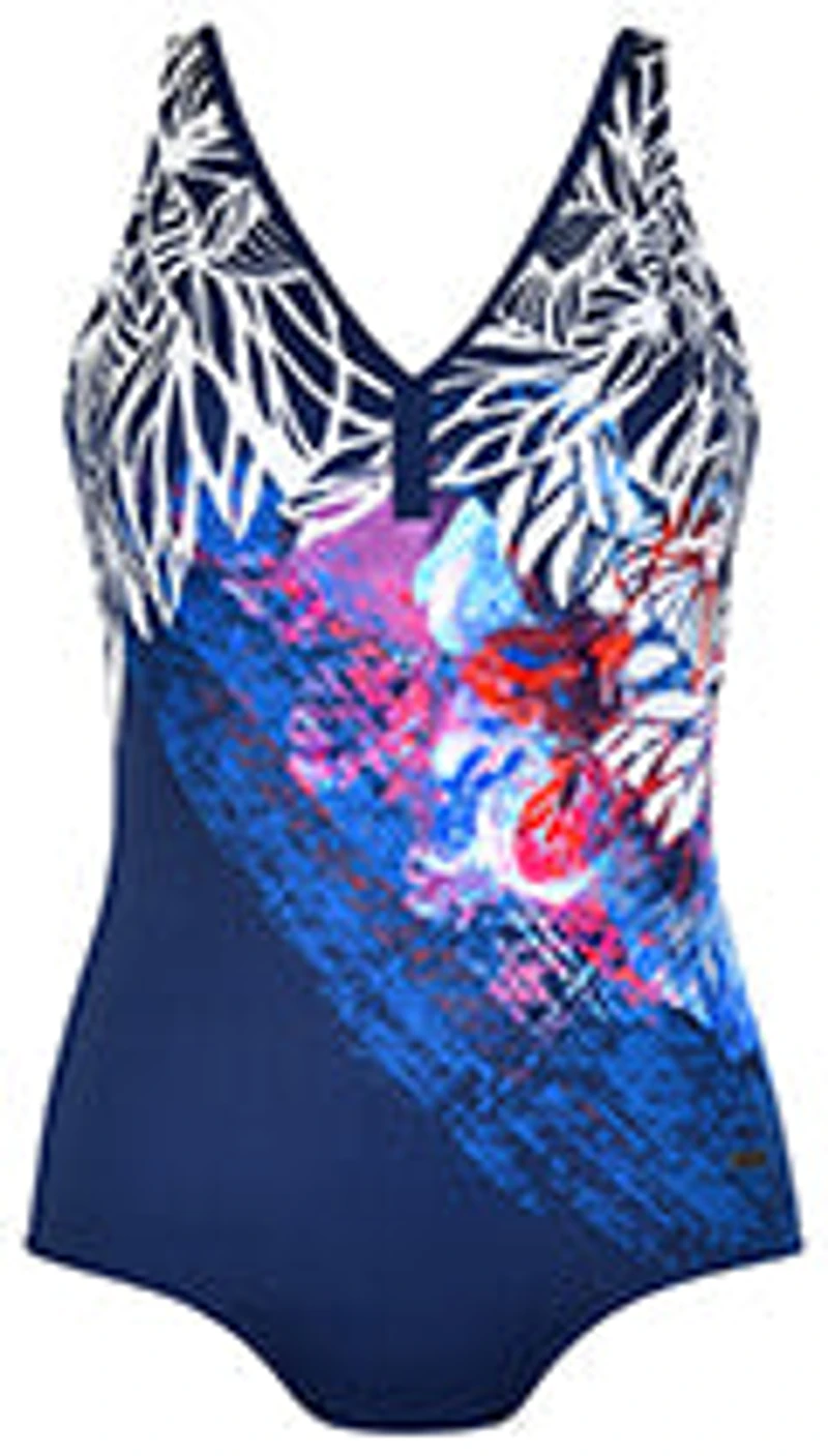 Maillot 1 pce imprimé multi en biais
