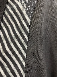 Multi-striped bolero, cinched at the waist