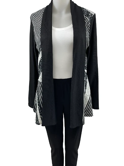 Multi-striped bolero, cinched at the waist