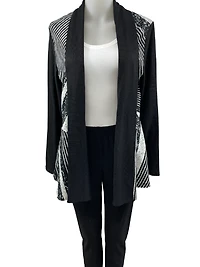 Multi-striped bolero, cinched at the waist