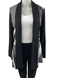 Multi-striped bolero, cinched at the waist