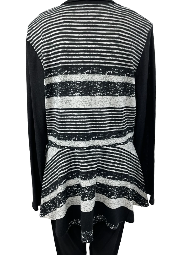 Multi-striped bolero, cinched at the waist