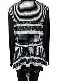 Multi-striped bolero, cinched at the waist