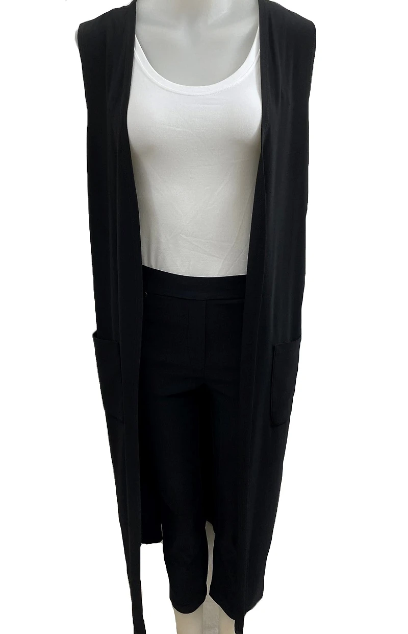 Long cardigan with front pockets