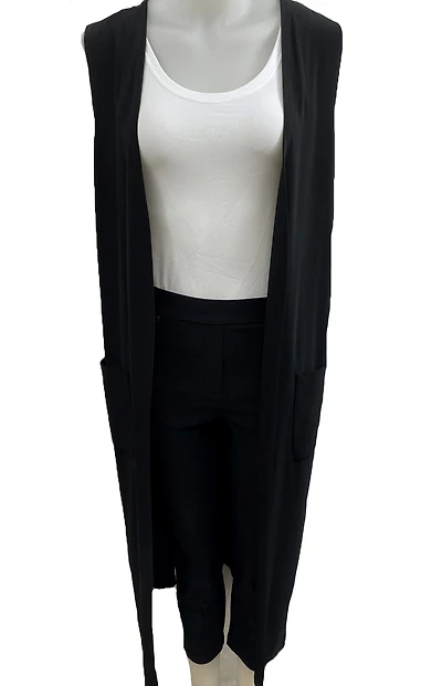 Long cardigan with front pockets
