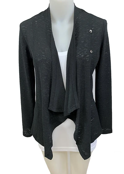 Structured all-over plain bolero adorned with front buttons