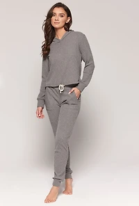 Ribbed hooded lounge Top