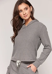 Ribbed hooded lounge Top