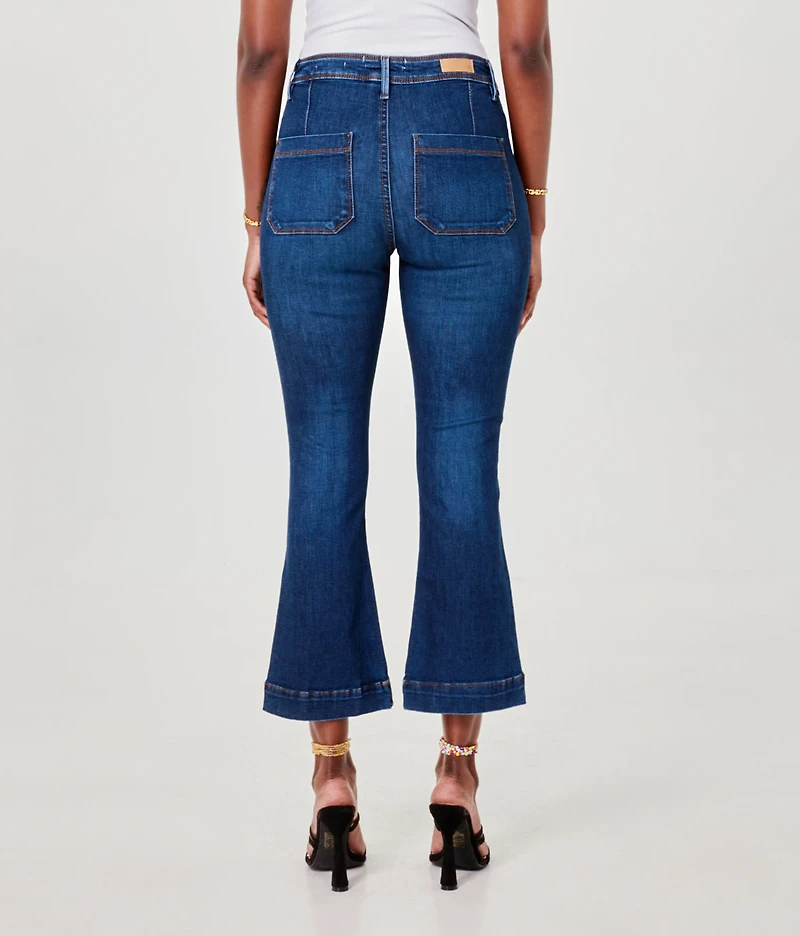 Pantalon capri bootcut en jean extensible - Lola Jeans