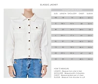 Veste classique ivoire en denim extensible