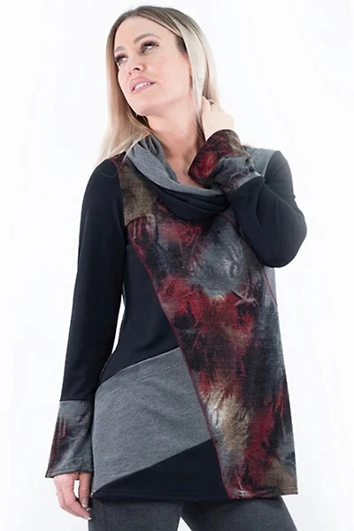 Haut à découpes asymétriques avec foulard circulaire - Michael Tyler