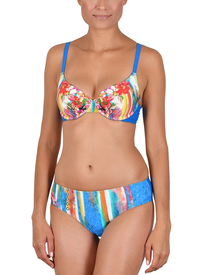 Ensemble maillot bikini coussiné imprimé floral multi