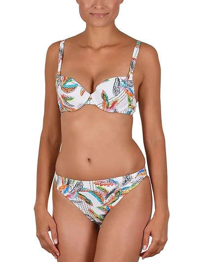 Feather print cushion bikini set
