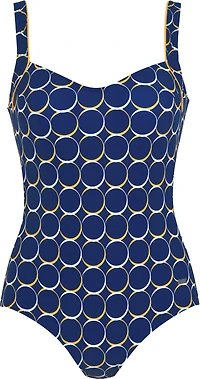 Maillot 1 pce marine imp. de cercles - Masectomie