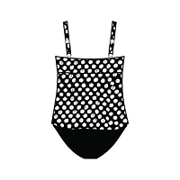 1 pce fauxkini swimsuit with rows of ruffles