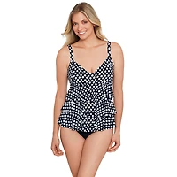 1 pce fauxkini swimsuit with rows of ruffles
