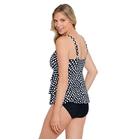 1 pce fauxkini swimsuit with rows of ruffles