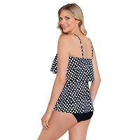 Tankini swimsuit Top with row of ruffles suitable for mastectomy