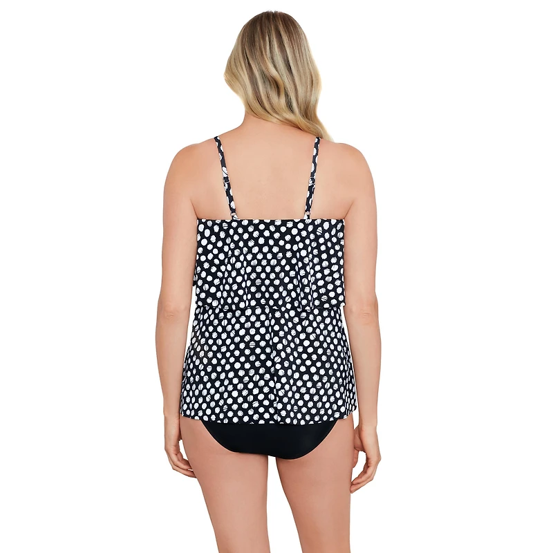 Tankini swimsuit Top with row of ruffles suitable for mastectomy