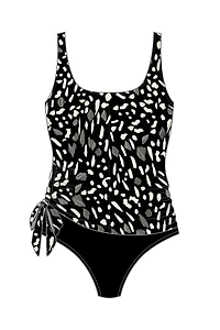 1-piece fauxkini swimsuit Jungle dot - Sizes Plus