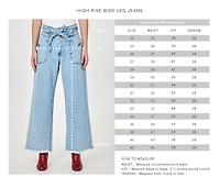 Durable high-waisted denim pants with belt