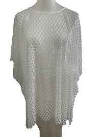 Couvre-maillot ou poncho à mailles aux manches chauve-souris courtes