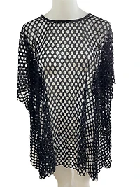 Couvre-maillot ou poncho à mailles aux manches chauve-souris courtes