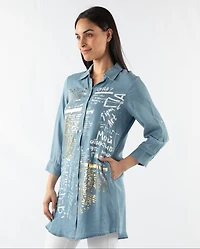 3/4 SLEEVED PRINTED TUNIC