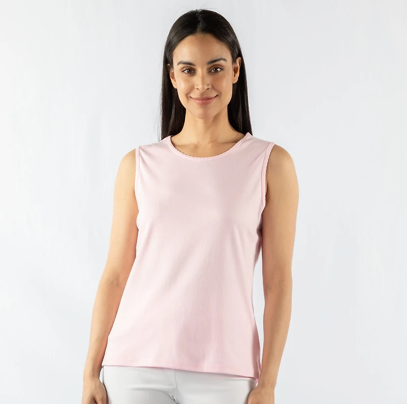 SCALLOP TRIM TANK TOP