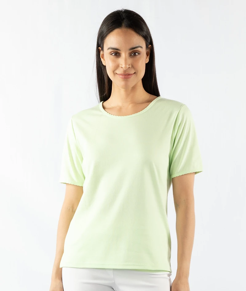 SCALLOP TRIM T-SHIRT