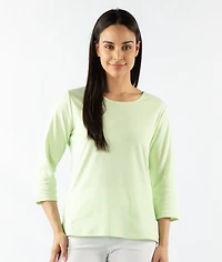 SCALLOP TRIM 3/4 SLEEVED TOP