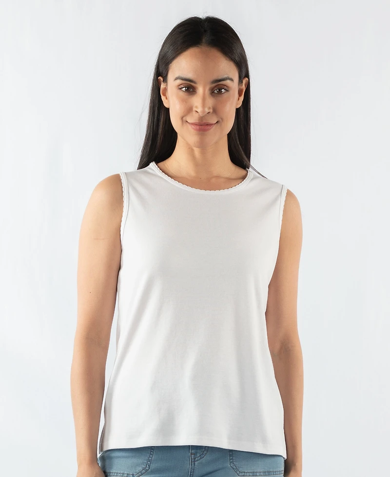 SCALLOP TRIM TANK TOP