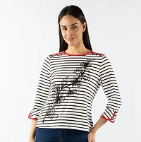 STRIPED TOP WITH BUTTONS