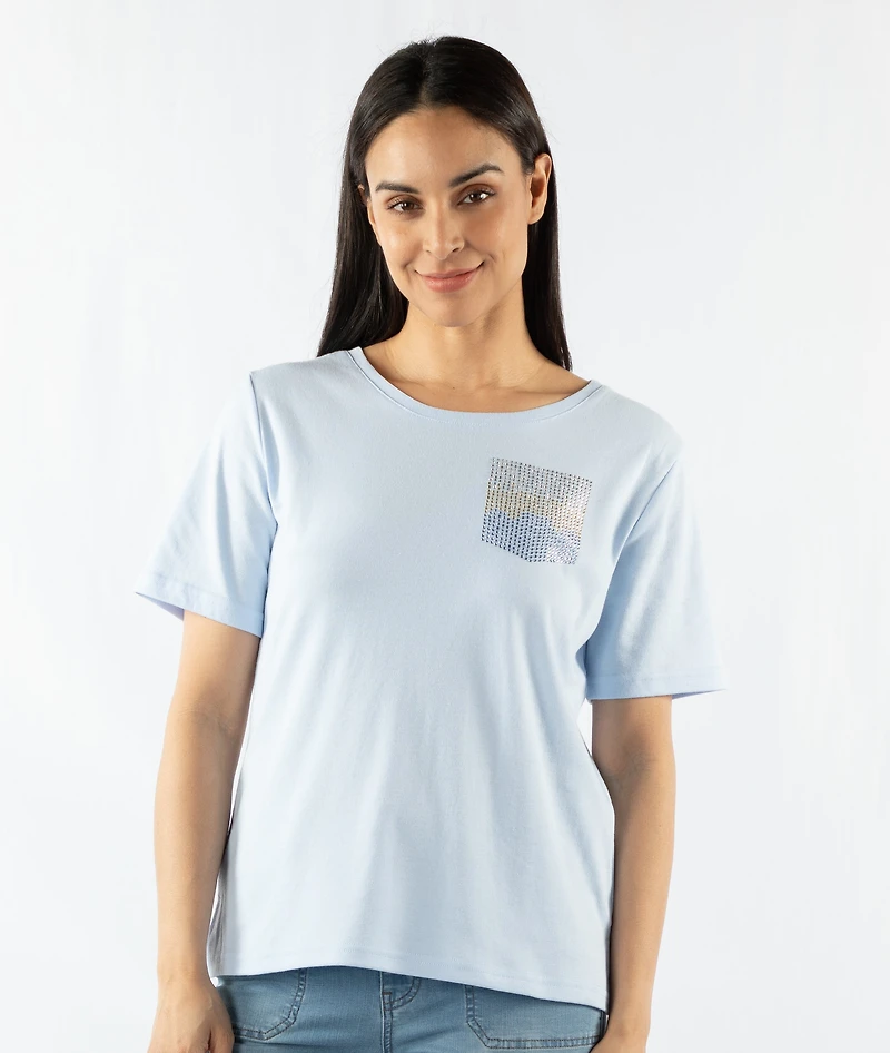 T-SHIRT WITH HOTFIX POCKET