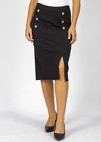 JUPE "LUXE" EN PONTE AVEC BOUTONS