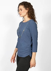 KNIT TOP WITH 3/4 SLEEVES AND NECKLACE