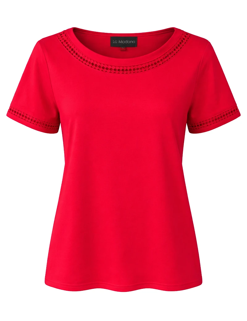 T-SHIRT WITH CROCHET TRIM