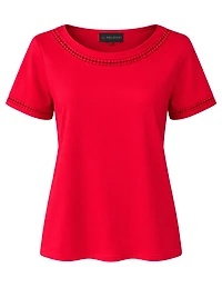 T-SHIRT WITH CROCHET TRIM