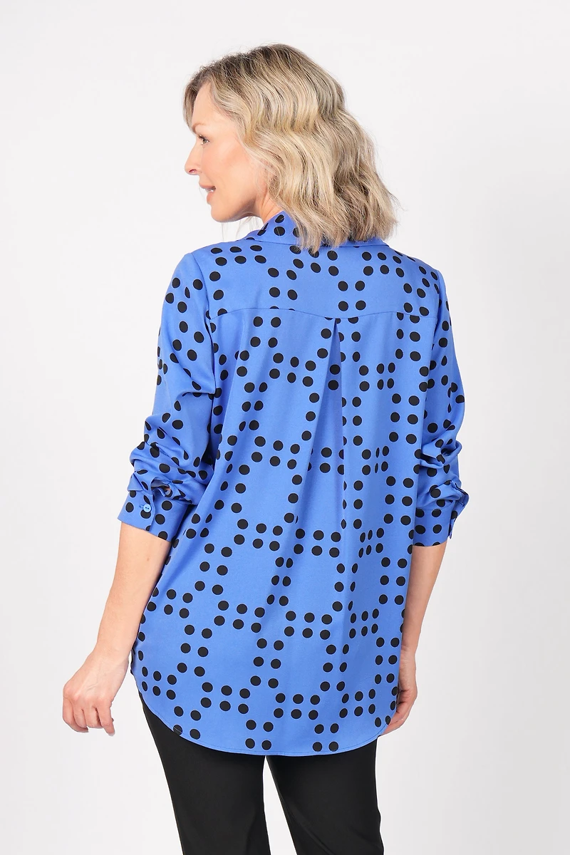 PRINTED LONG-SLEEVED BLOUSE