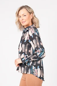 PRINTED LONG-SLEEVED BLOUSE