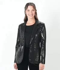 ONE-BUTTON BLAZER WITH SEQUINS