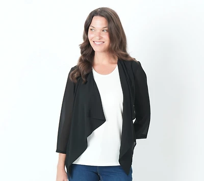3/4 SLEEVED CHIFFON CARDIGAN