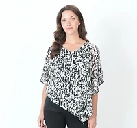 TILE PRINTE CHIFFON OVERLAY TOP