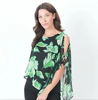 FLORAL CHIFFON OVERLAY TOP