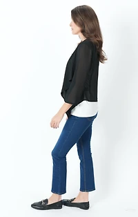 3/4 SLEEVED CHIFFON CARDIGAN