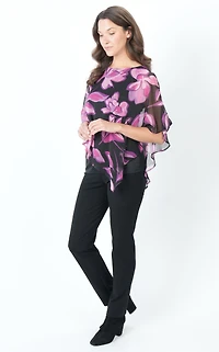 FLORAL CHIFFON OVERLAY TOP