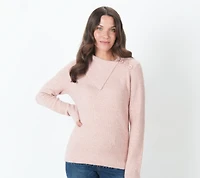 LONG SLEEVE BUTTON COLLAR SWEATER
