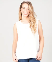 SLEEVELESS LINEN TANK