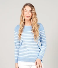 STRIPE KNIT TOP WITH BUTTONS